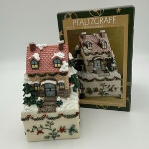 Vintage PFALTZGRAFF ‎ Winterberry TRINKET BOX Holiday Christmas House 2000